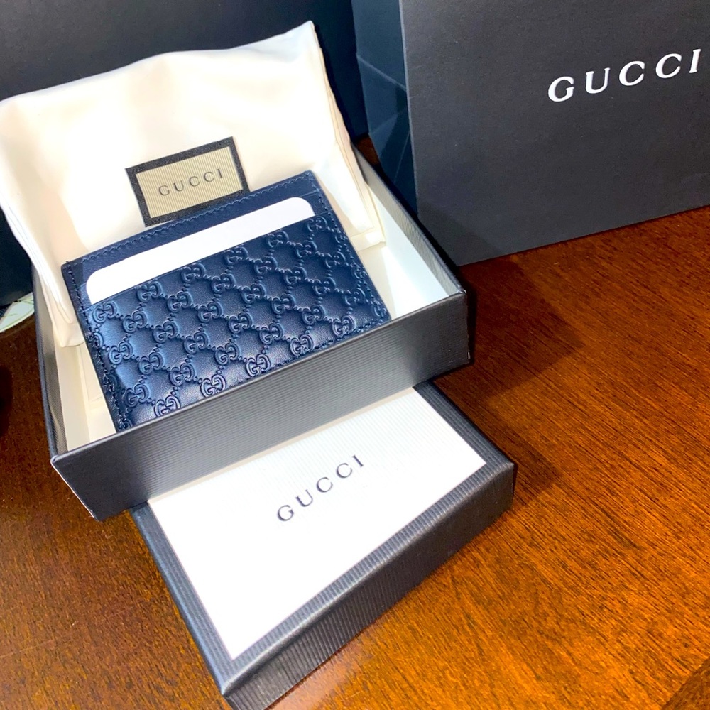 Gucci Monogram card holder wallet